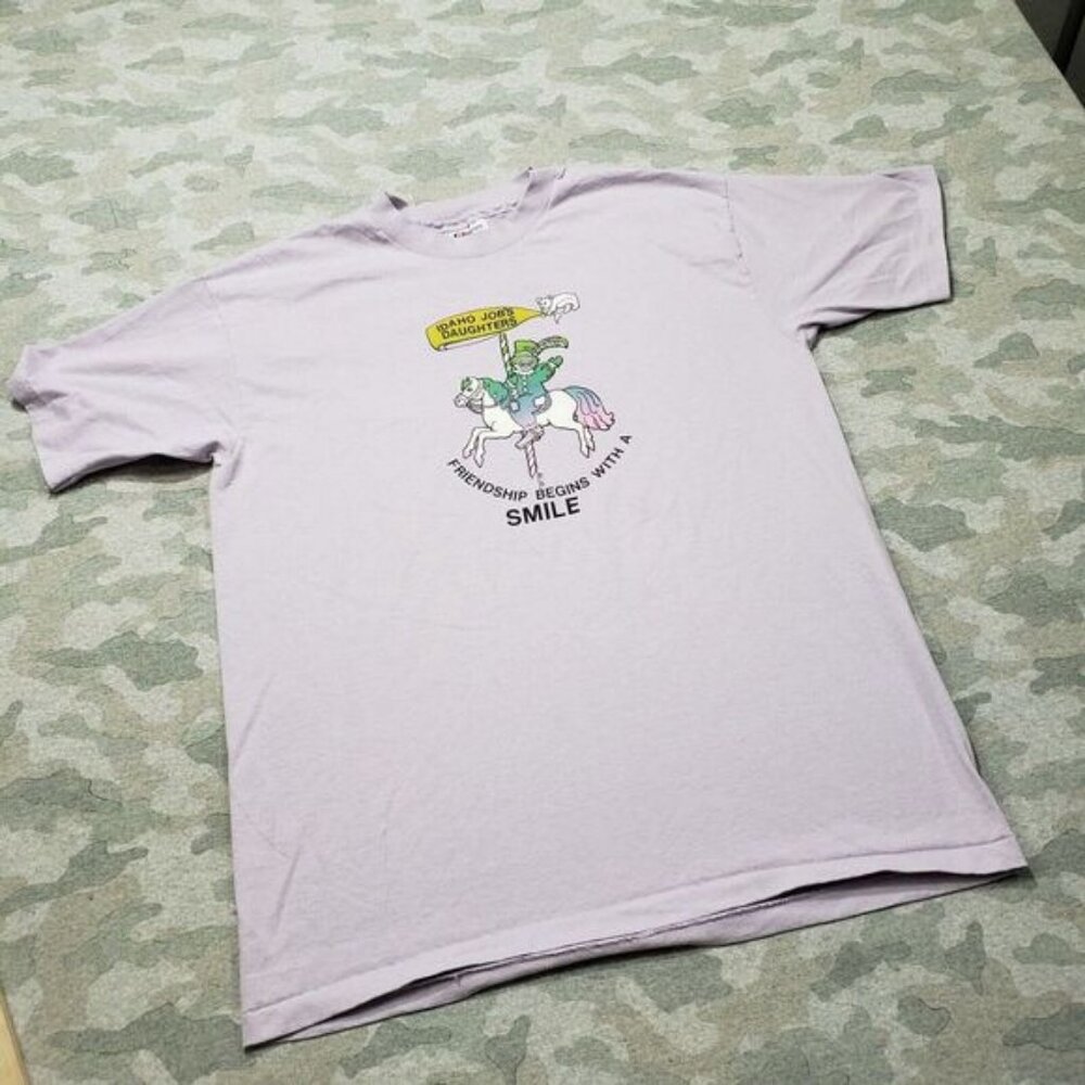 Vintage Hanes Shirt Adult XL‎ Purple Idaho Jobs Daughters Single Stitch Made USA - Picture 3 of 6